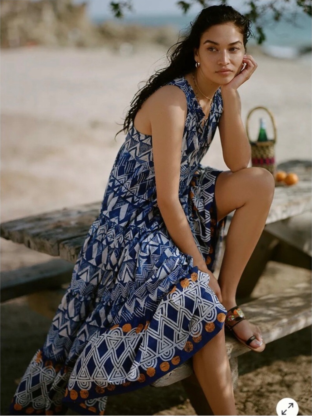 Anthropologie Tiered Abstract Maxi dress - Picture 4 of 7